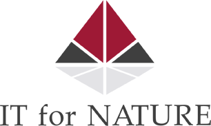 triangular logo with signature IT for nature