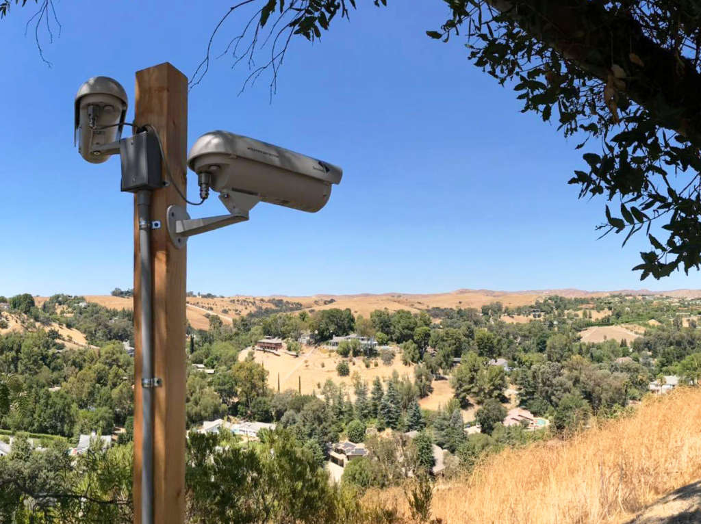view of the installed two cameras that detects smoke