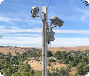 two surveillance cameras that detects smoke - rear view - Fire and Smoke Detection Cameras using AI